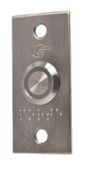 Bouton poussoir lumineux (12Vdc) NO/NF+ plaque encastrée Inox 