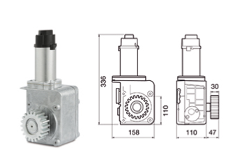 Moteur intégrable 24Vcc+encodeur pour coulissant  Max 700kg
