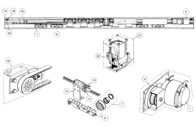 Pièces détachées des portes GTS-E DITEC