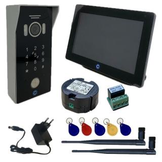 kit vidéo 7" connecté sans fil avec clavier code+lecteur badge(5)