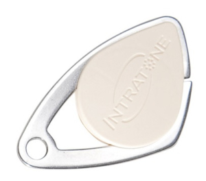 080110/Badge électronique inox coul ivoire (colisage par 20) prix un