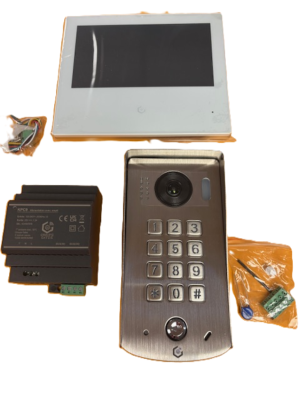 Kit vidéo 7" WIFI 2 fils +mémoires platine saillie+clavier INOX