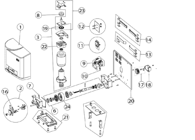 Pièces détachées du moteur CROSS514-E-VE-18-E-VE-15V-19V DITEC