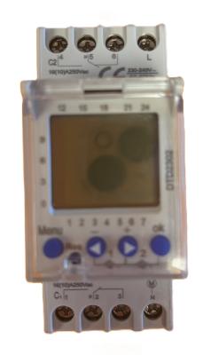 Horloge digitale hebdomadaire 230V AC - 2 contacts 17 prog