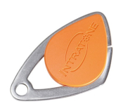 080108/Badge électronique inox coul orange (colisage par 20) prix un